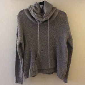 Kensie Cowl Neck Cable Knit Hoodie